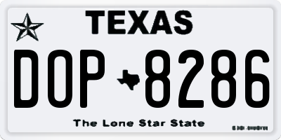 TX license plate DOP8286