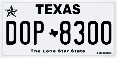TX license plate DOP8300