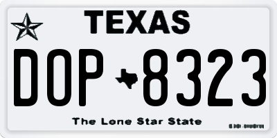 TX license plate DOP8323