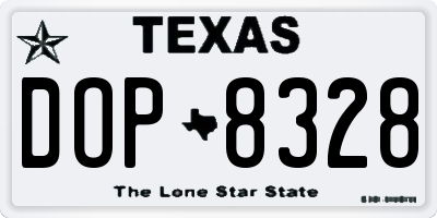 TX license plate DOP8328