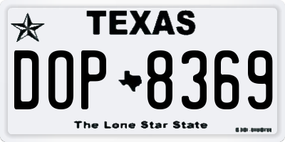 TX license plate DOP8369