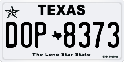 TX license plate DOP8373