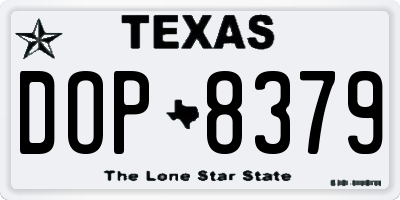 TX license plate DOP8379