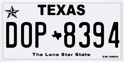 TX license plate DOP8394