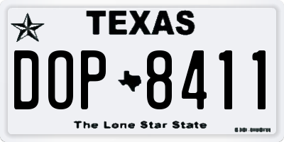 TX license plate DOP8411