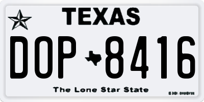 TX license plate DOP8416