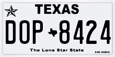 TX license plate DOP8424