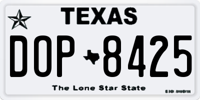 TX license plate DOP8425