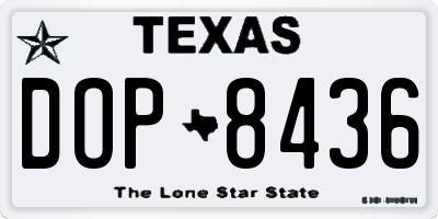 TX license plate DOP8436