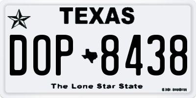 TX license plate DOP8438