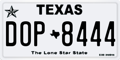 TX license plate DOP8444