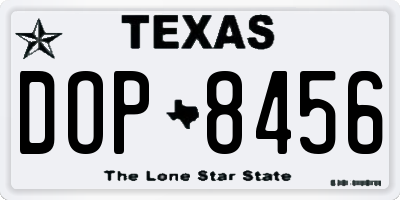 TX license plate DOP8456