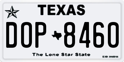 TX license plate DOP8460