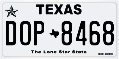 TX license plate DOP8468