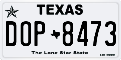 TX license plate DOP8473