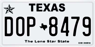 TX license plate DOP8479