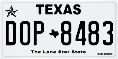 TX license plate DOP8483
