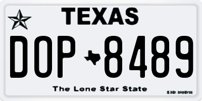 TX license plate DOP8489
