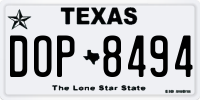 TX license plate DOP8494