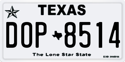 TX license plate DOP8514