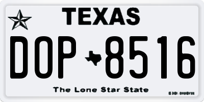 TX license plate DOP8516