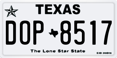 TX license plate DOP8517