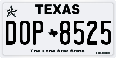 TX license plate DOP8525