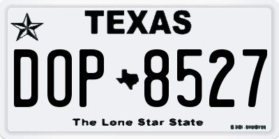 TX license plate DOP8527