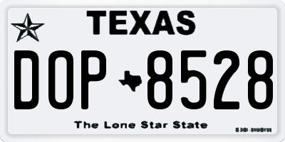 TX license plate DOP8528