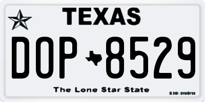 TX license plate DOP8529