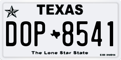 TX license plate DOP8541