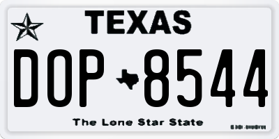 TX license plate DOP8544