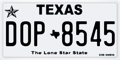 TX license plate DOP8545