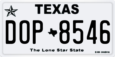 TX license plate DOP8546