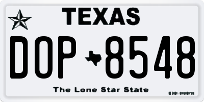 TX license plate DOP8548