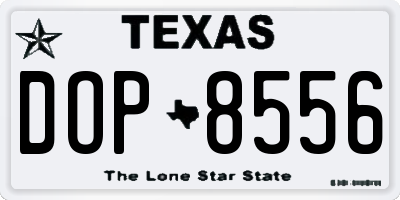 TX license plate DOP8556