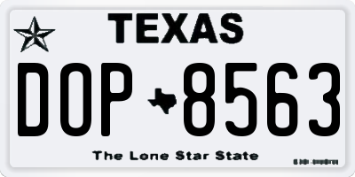 TX license plate DOP8563