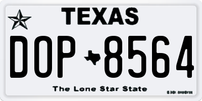TX license plate DOP8564