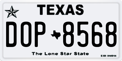 TX license plate DOP8568