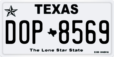 TX license plate DOP8569