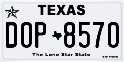 TX license plate DOP8570