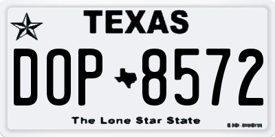 TX license plate DOP8572