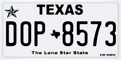 TX license plate DOP8573