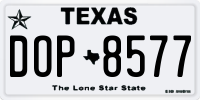 TX license plate DOP8577