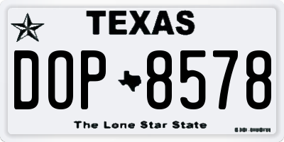 TX license plate DOP8578