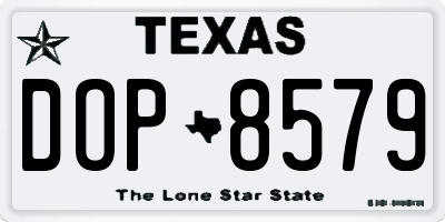 TX license plate DOP8579