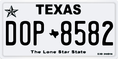 TX license plate DOP8582