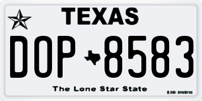 TX license plate DOP8583