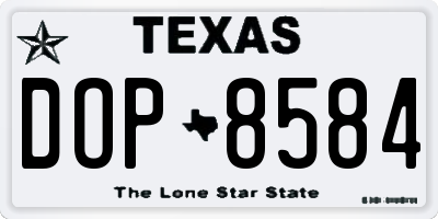 TX license plate DOP8584