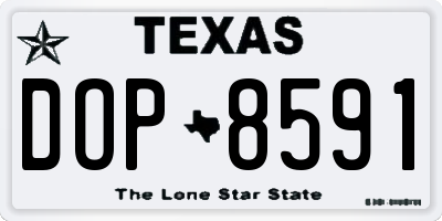TX license plate DOP8591